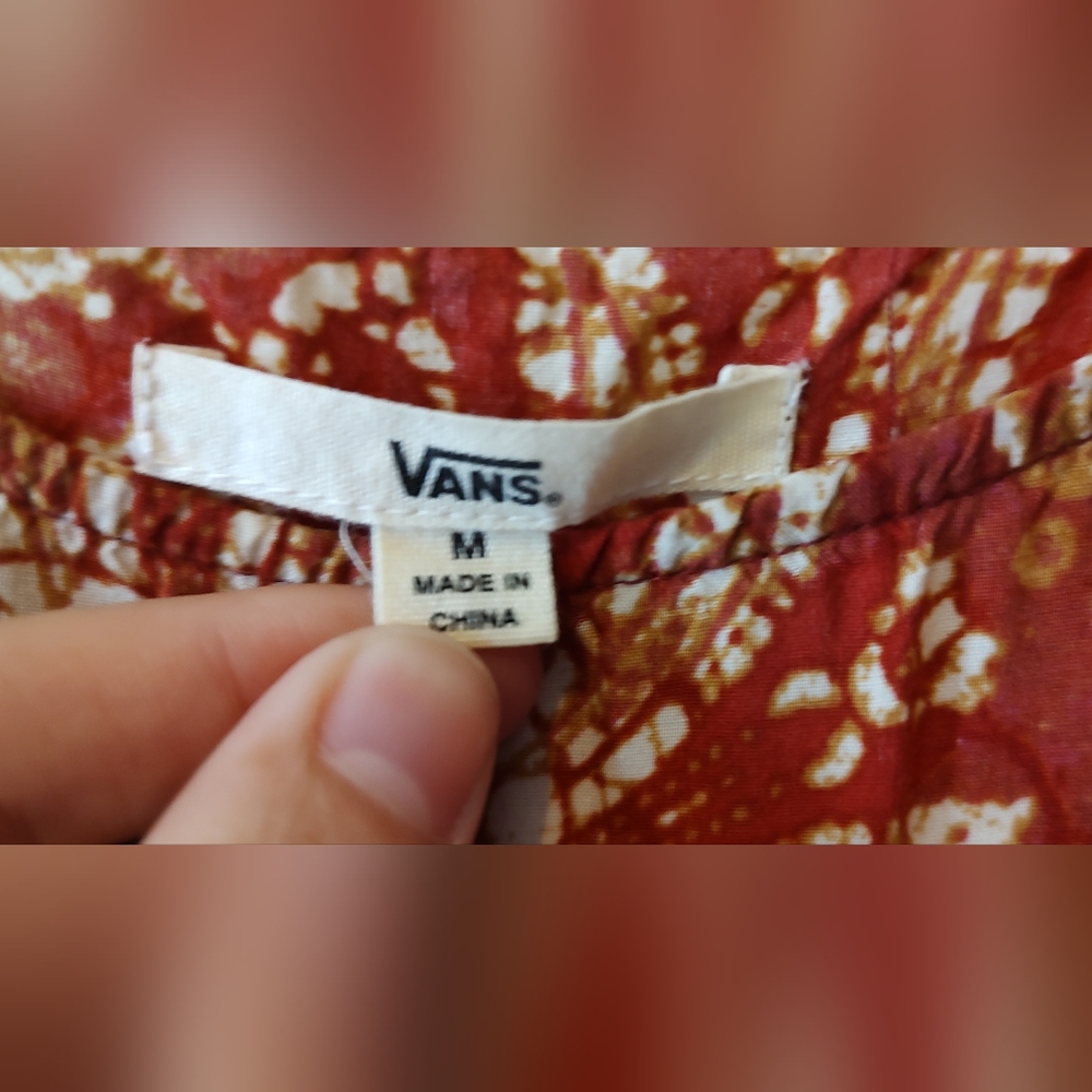 Vans Mandala Print Dress, Size Medium M, Orange White - Picture 10 of 11
